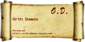 Orth Damos névjegykártya
